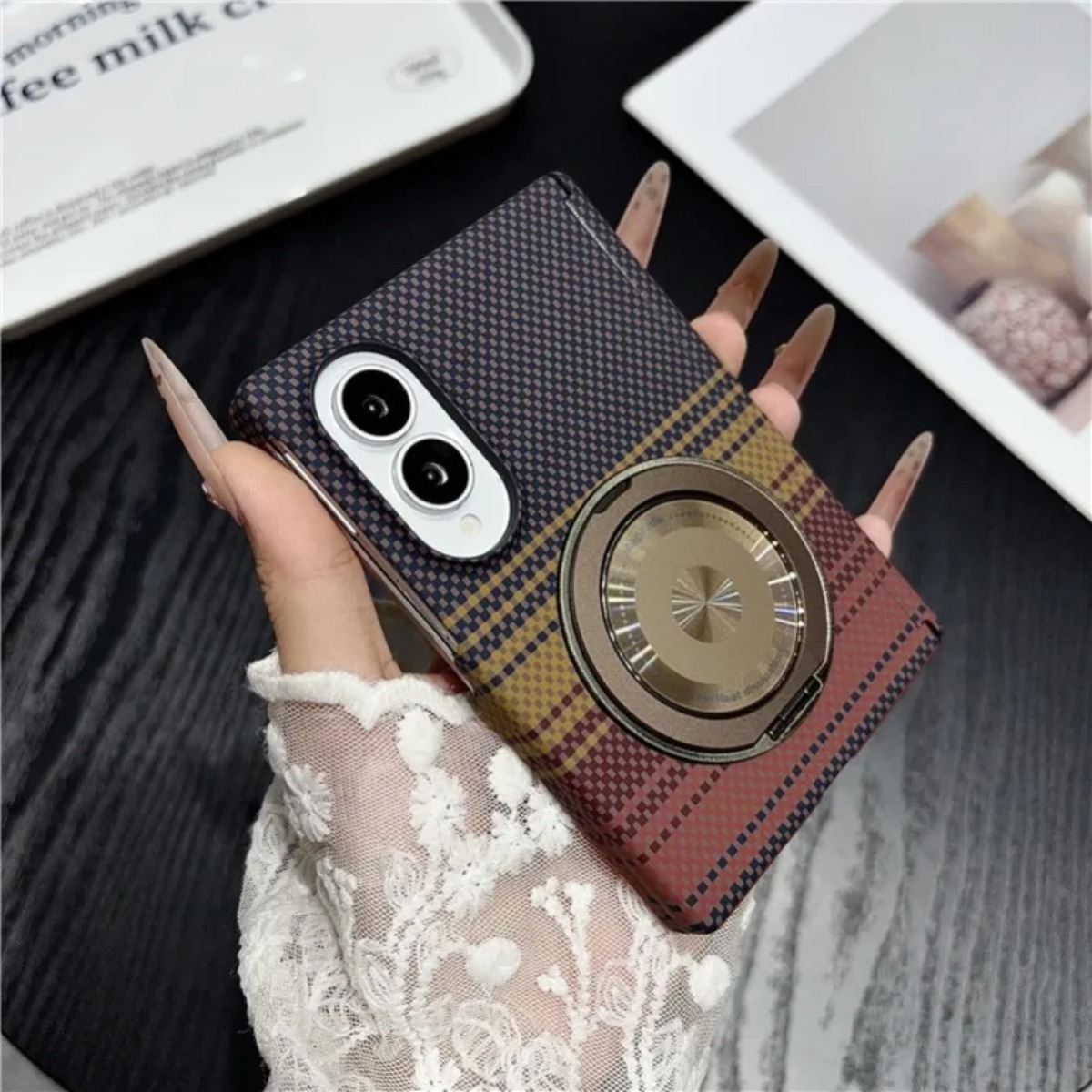 Carbon Fiber leather 360 Brack - Taco Stand Holder 评论和价格