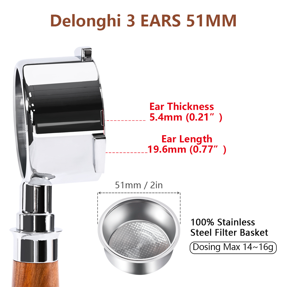 51mm Coffee Bottomless Portafi - Delonghi Espresso Magnifica 评论和价格
