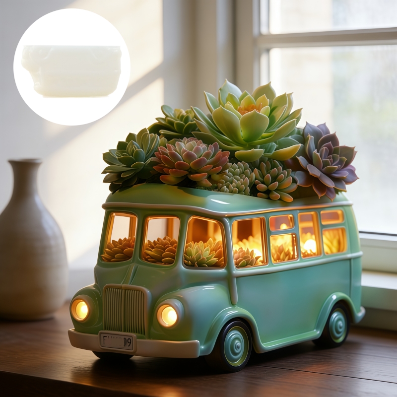 Bus succulent plant flowerpot  - Potsticker Mold 评论和价格
