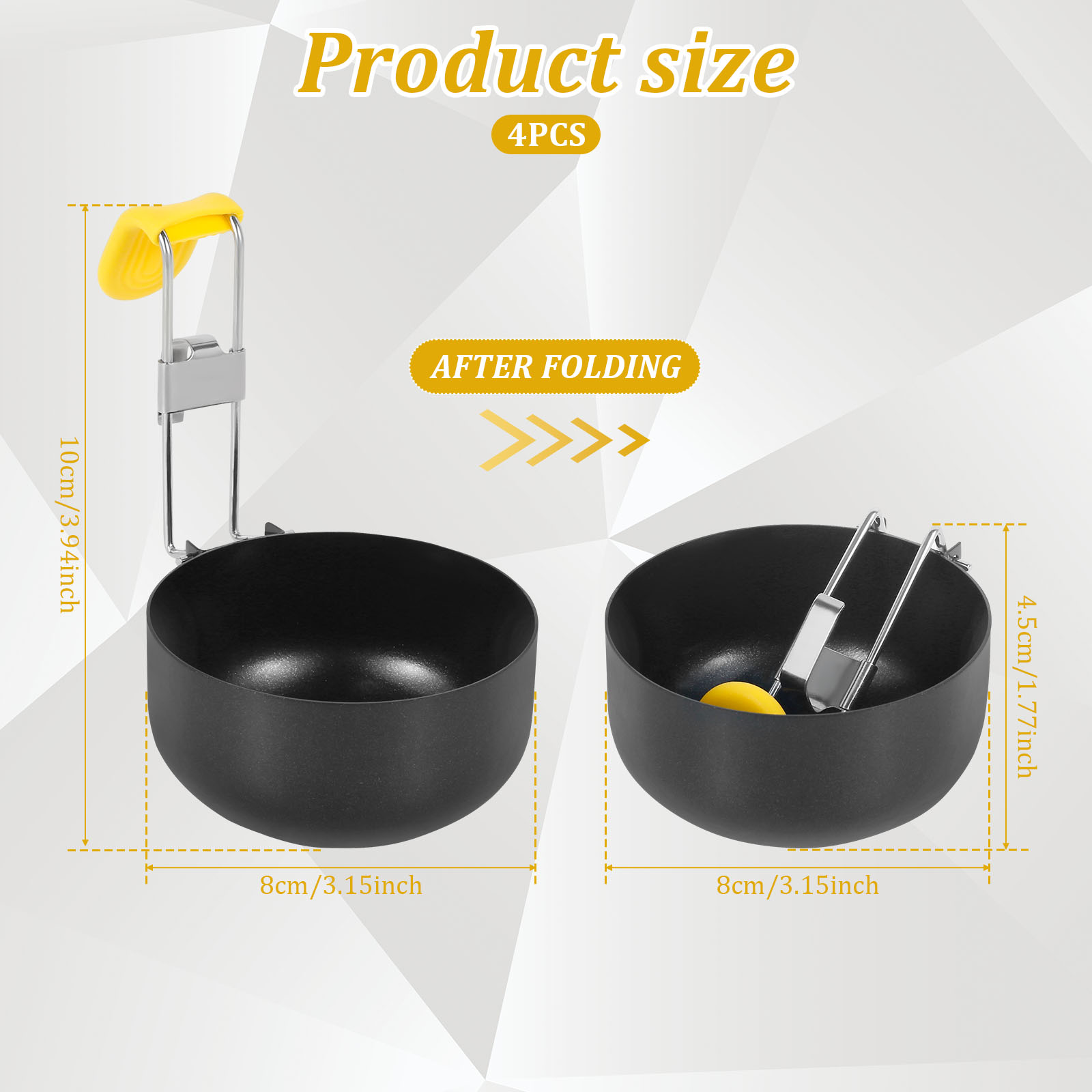 4 Pack Stainless Steel Egg Poa - Mini Pancake Griddle 评论和价格
